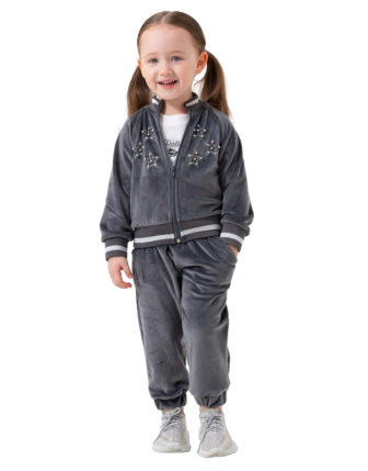 TOPTAN MISS PALLONE KADİFE KIZ ÇOCUK EŞOFMAN TAKIMI 2-5 Y