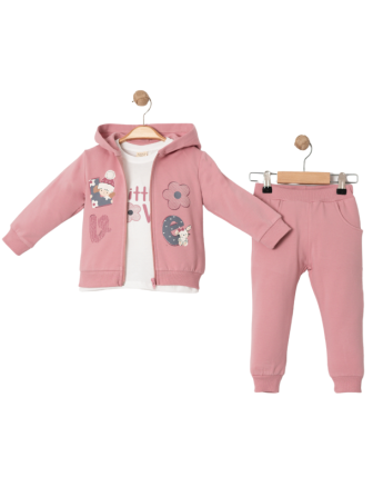 TOPTAN SANİ HIRKALI 3 LÜ KIZ ÇOCUK TAKIM 1-4 Y