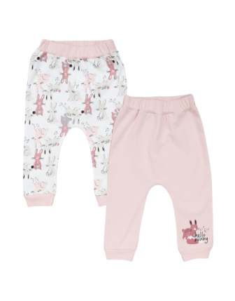 TOPTAN MINIWORLD %100 PAMUK TAVŞAN DESENLİ BEBEK ALT GİYİM SETİ 3-18 M 