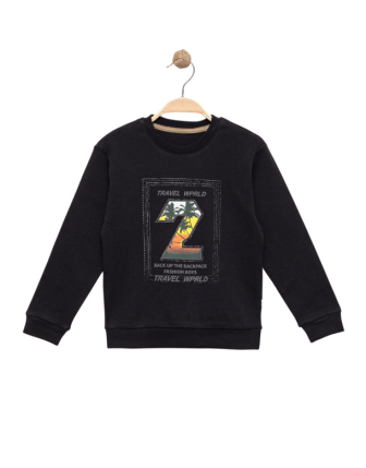 TOPTAN P.L MERRY %100 PAMUK DESENLİ YAZI BASKILI ERKEK ÇOCUK SWEATSHIRT