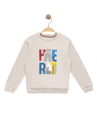 TOPTAN P.L MERRY %100 PAMUK YAZI BASKILI ERKEK ÇOCUK SWEATSHIRT