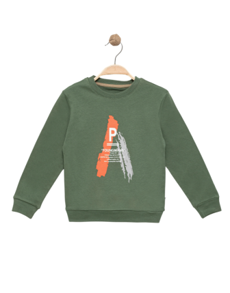 TOPTAN P.L MERRY %100 PAMUK DESENLİ YAZI BASKILI ERKEK ÇOCUK SWEATSHIRT