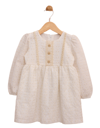 TOPTAN LİLAX %100 PAMUK KIZ BEBEK ELBİSE 9-24 M 