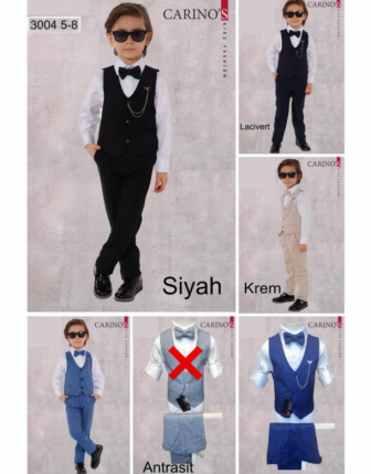 TOPTAN CARİNOS ERKEK 3 LÜ TAKIM 5-8 Y