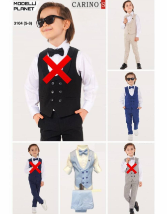 TOPTAN CARİNOS ERKEK 3 LÜ TAKIM 5-8 Y