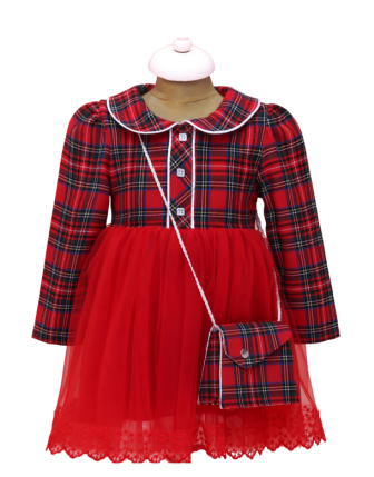 TOPTAN LİLAX KIZ ÇOCUK ELBİSE 2 - 5 Y