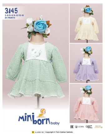 MİNİBORN KIZ BEBEK ELBİSE 3 - 18 M