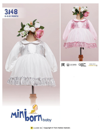 MİNİBORN KIZ BEBEK ELBİSE 6 - 9 M