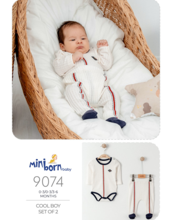MİNİBORN 2 Lİ ERKEK BEBEK TAKIM 0 - 6 M