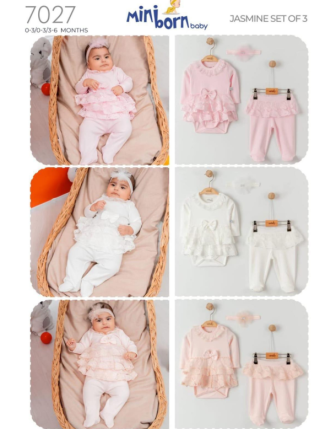 MİNİBORN 3 LÜ KIZ BEBEK TAKIM 0 - 6 M