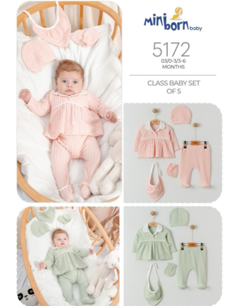 MİNİBORN 5 Lİ KIZ BEBEK TAKIM 0 - 6 M