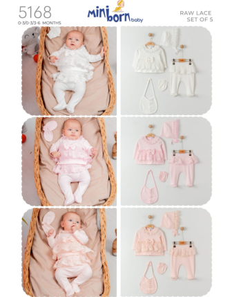MİNİBORN 5 Lİ KIZ BEBEK TAKIM 0 - 6 M