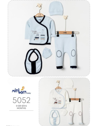 MİNİBORN 5 Lİ ERKEK BEBEK SET 0 - 6 M