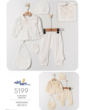 MİNİBORN 5 Lİ KIZ BEBEK TAKIM 0 - 6 M