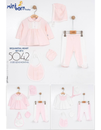 MİNİBORN 5 Lİ KIZ BEBEK TAKIM 0 - 6 M