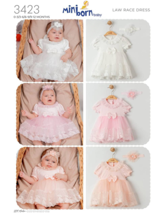MİNİBORN BANDANALI BEBEK ELBİSE 0 - 12 M