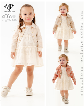 TOPTAN MISS PALLONE KIZ BEBEK ELBİSE 9 - 24 M