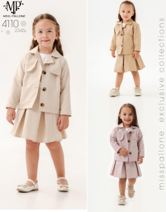 TOPTAN MISS PALLONE KIZ ÇOCUK 3 LÜ TAKIM 2 - 5 Y