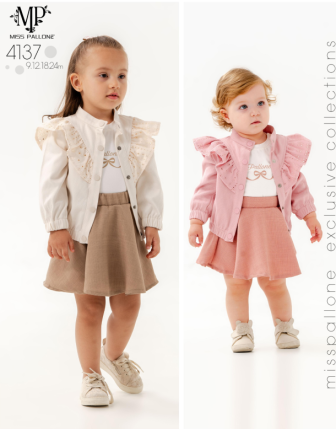 TOPTAN MISS PALLONE KIZ BEBEK 3 LÜ TAKIM 9 - 24 M