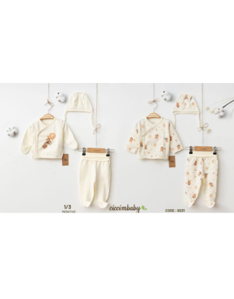 TOPTAN CİCCİMBABY ERKEK BEBEK 3 LÜ TAKIM