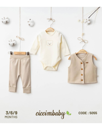 TOPTAN CİCCİMBABY ERKEK BEBEK 3 LÜ TAKIM