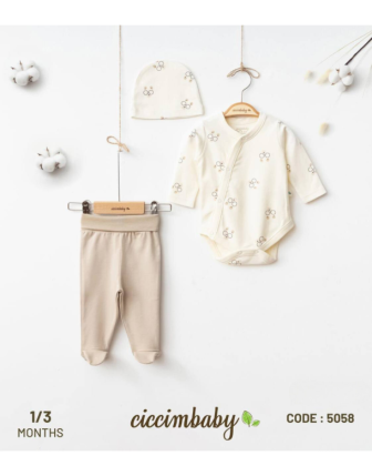 TOPTAN CİCCİMBABY ERKEK BEBEK 3 LÜ TAKIM
