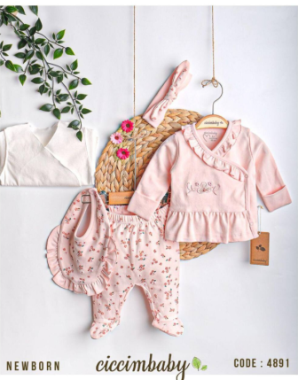 TOPTAN CİCCİMBABY KIZ BEBEK 5 Lİ TAKIM