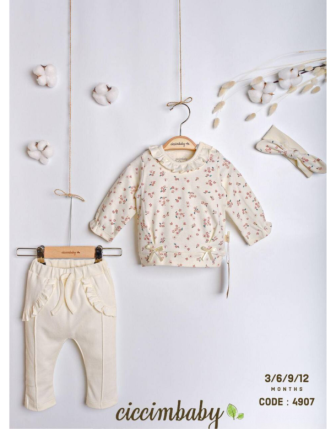 TOPTAN CİCCİMBABY KIZ BEBEK 3 LÜ TAKIM