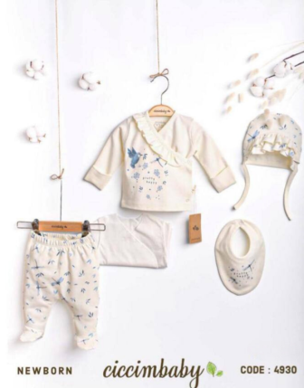 TOPTAN CİCCİMBABY KIZ BEBEK 5 Lİ TAKIM