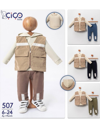 TOPTAN ERKEK BEBEK 3 LÜ TAKIM 6 - 24 M