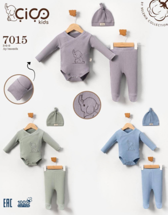 TOPTAN ERKEK BEBEK ŞAPKALI ZIBIN TAKIM 3 - 9 M