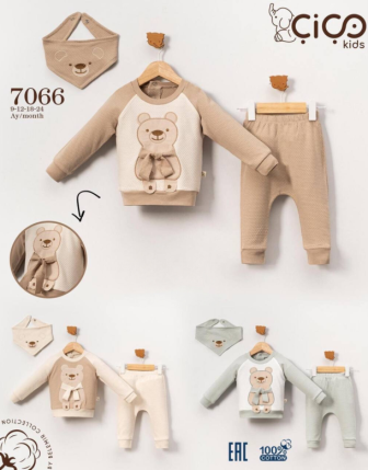 TOPTAN ERKEK BEBEK ÖNLÜKLÜ 2 Lİ TAKIM 9 - 24 M