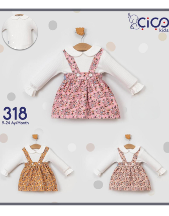 TOPTAN KIZ BEBEK BADİLİ ELBİSE 9 - 24 M