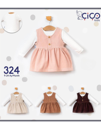 TOPTAN KIZ BEBEK BADİLİ ELBİSE 9 - 24 M