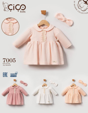 TOPTAN KIZ BEBEK BANDANALI ELBİSE 6 - 18 M