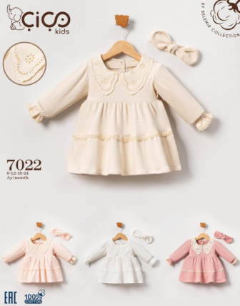 TOPTAN KIZ BEBEK BANDANALI ELBİSE 9 - 24 M