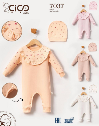 TOPTAN KIZ BEBEK ŞAPKALI TULUM 3 - 9 M