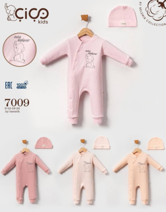 TOPTAN KIZ BEBEK ŞAPKALI TULUM 9 - 24 M