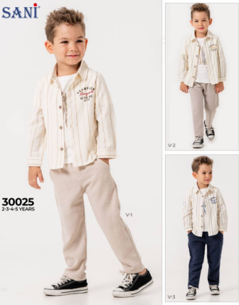 TOPTAN SANİ ERKEK ÇOCUK 3 LÜ TAKIM 2 - 5 Y