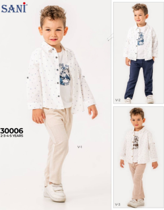 TOPTAN SANİ ERKEK ÇOCUK 3 LÜ TAKIM 2 - 5 Y
