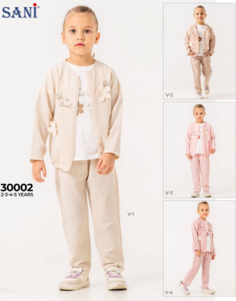 TOPTAN SANİ KIZ ÇOCUK 3 LÜ TAKIM  2 - 5 Y