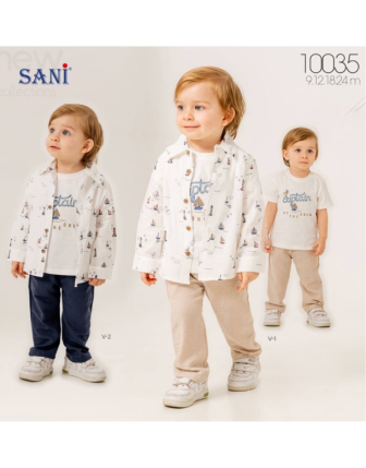 TOPTAN SANİ ERKEK BEBEK 3 LÜ TAKIM 9 - 24 M