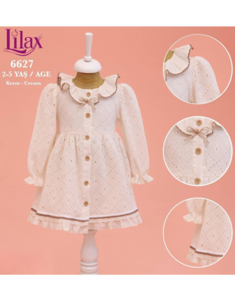 TOPTAN LİLAX KIZ ÇOCUK ELBİSE 2 - 5 Y