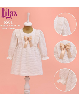 TOPTAN LİLAX KIZ BEBEK ELBİSE 9 - 24 M