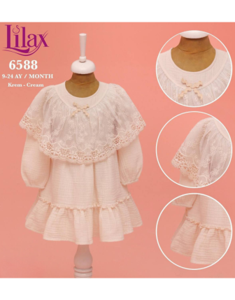 TOPTAN LİLAX KIZ BEBEK ELBİSE 9 - 24 M