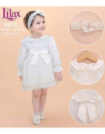 TOPTAN LİLAX KIZ BEBEK ELBİSE 9 - 24 M