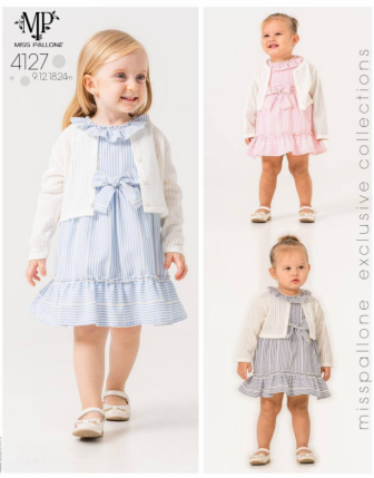 TOPTAN MISS PALLONE KIZ BEBEK BOLEROLU ELBİSE 9 - 24 M