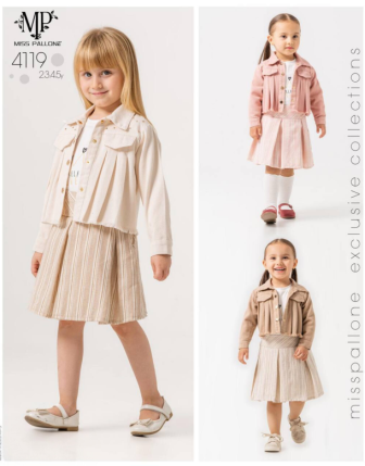 TOPTAN MISS PALLONE KIZ ÇOCUK 3 LÜ TAKIM 2 - 5 Y