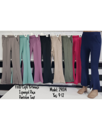 TOPTAN MİNOLES KIZ ÇOCUK İSPANYOL PAÇA PANTOLON TAYT 9 - 12 Y