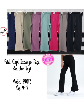 TOPTAN MİNOLES KIZ ÇOCUK İSPANYOL PAÇA PANTOLON TAYT 9 - 12 Y